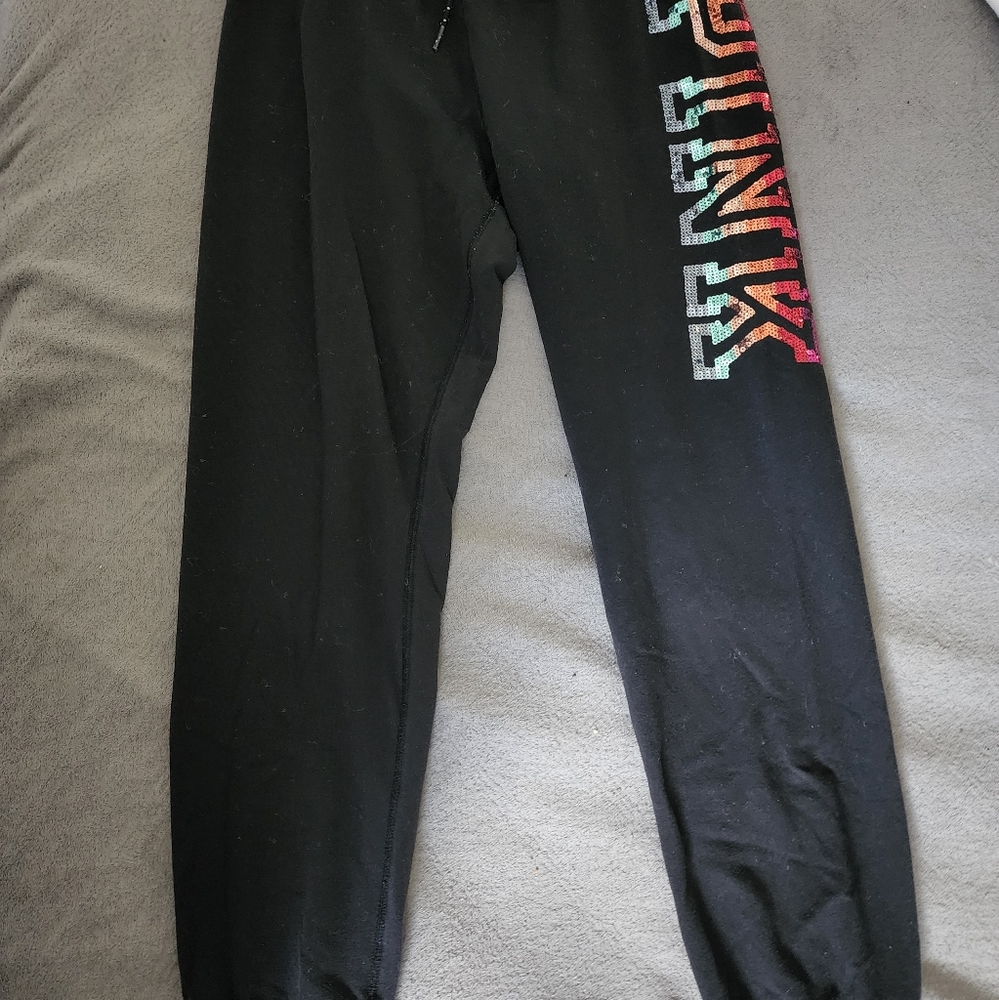 VS Pink sequin sweats small